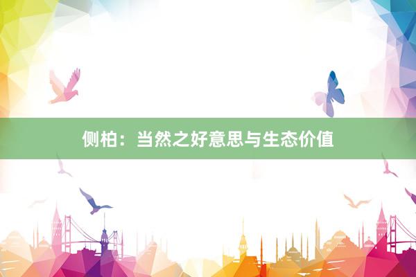 侧柏：当然之好意思与生态价值